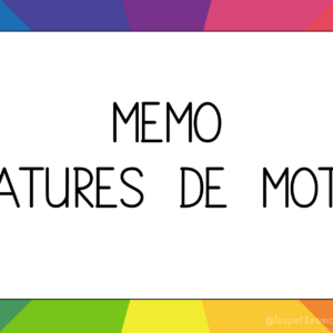 Mémo cycle 2 - Nature de mots